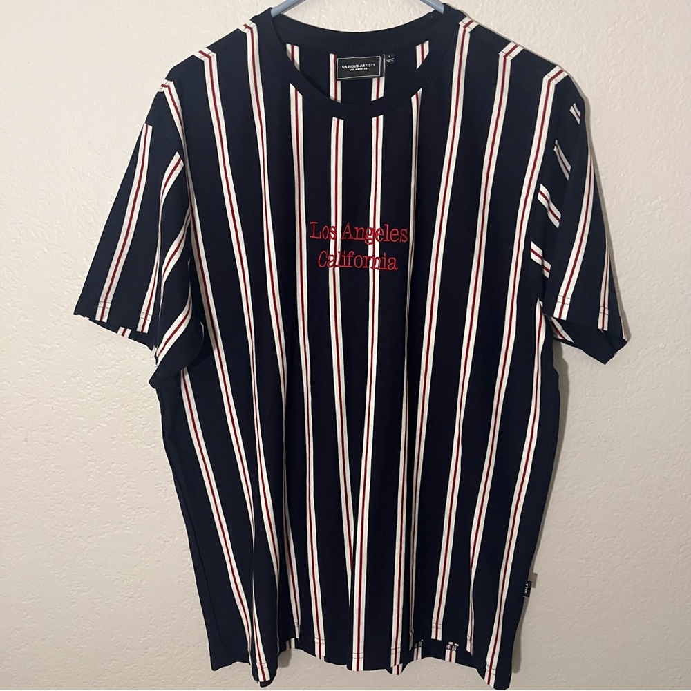 Various Artists Los Angeles Striped T Shirt - Sz L
